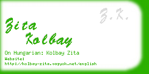 zita kolbay business card